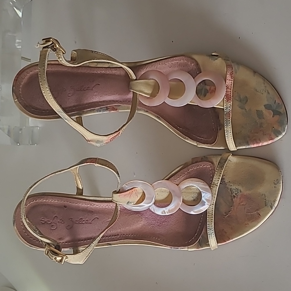 SERGIO ZELCER Floral Motif Sandals